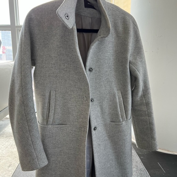 Grey Midi Pea Coat Burton of London - Picture 1 of 3